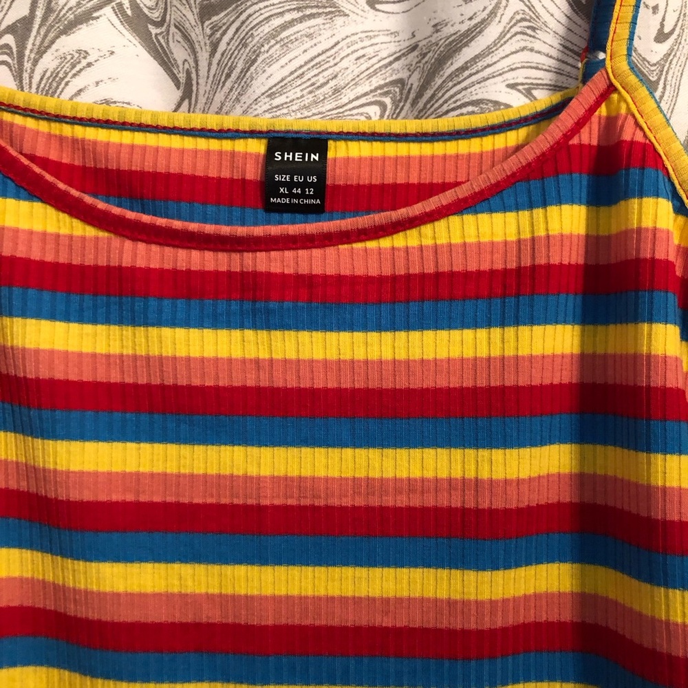 SHEIN Rainbow Ribbed Dress - Picture 2 of 4